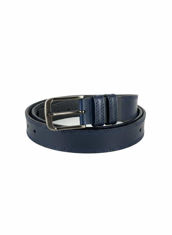 Blue leather belt